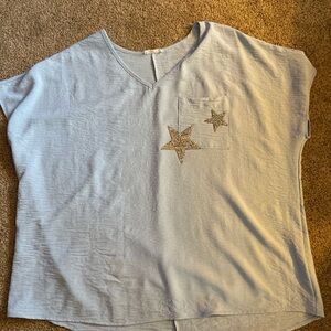 GeeGee Blue Sparkle Star Top Large